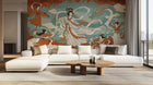 Traditional Turquoise wallpaper for Living Room