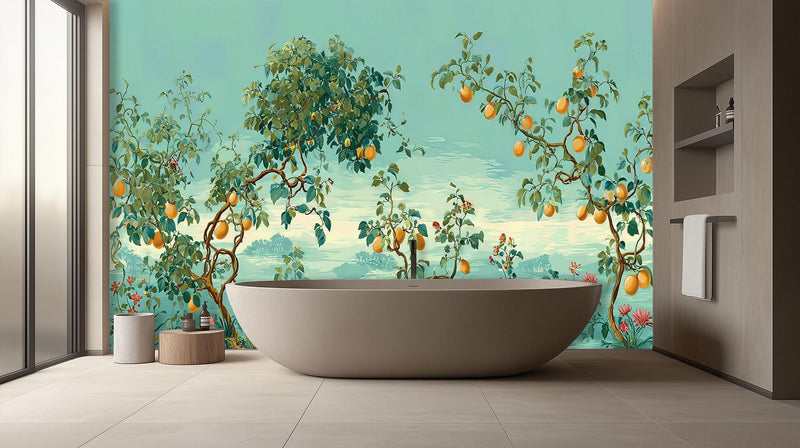 Tropical Turquoise wallpaper for Bathroom