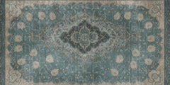 Turkuaz Floral Damask Duvar kağıdı