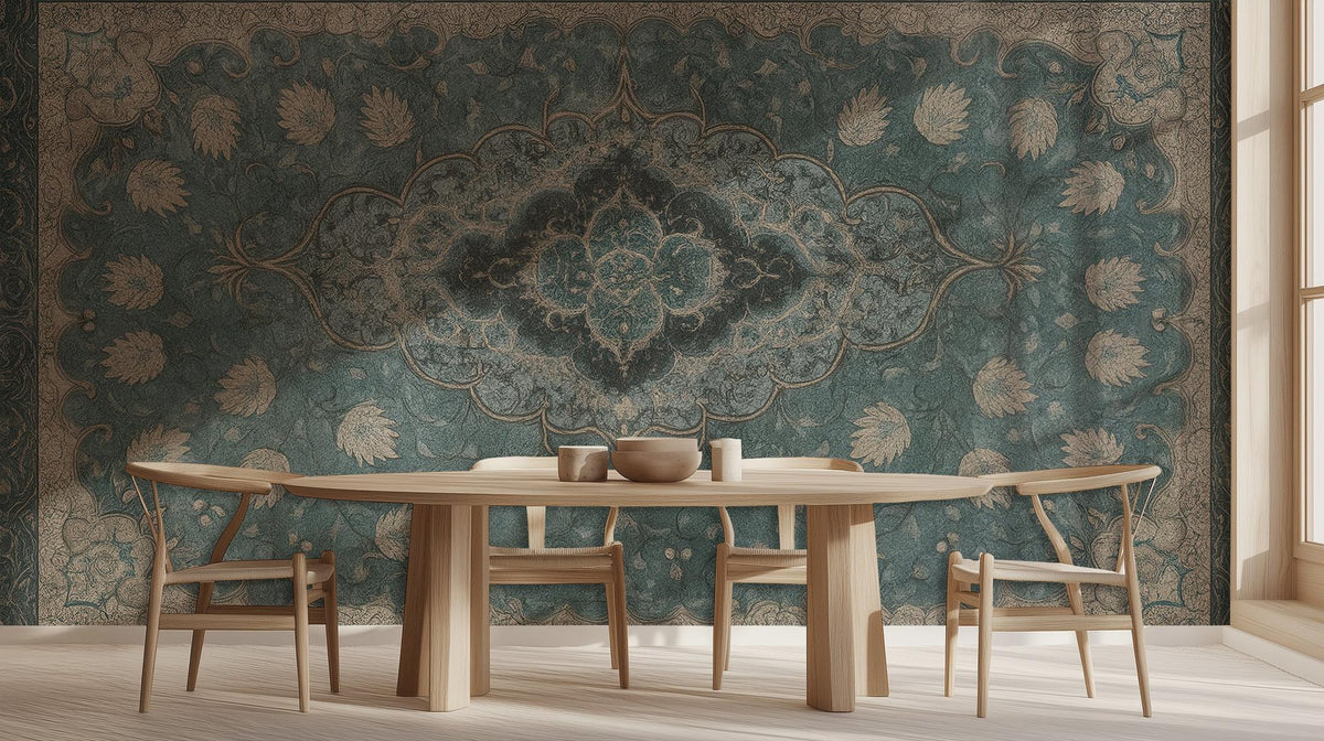 Vintage Turquoise wallpaper for Dining Room