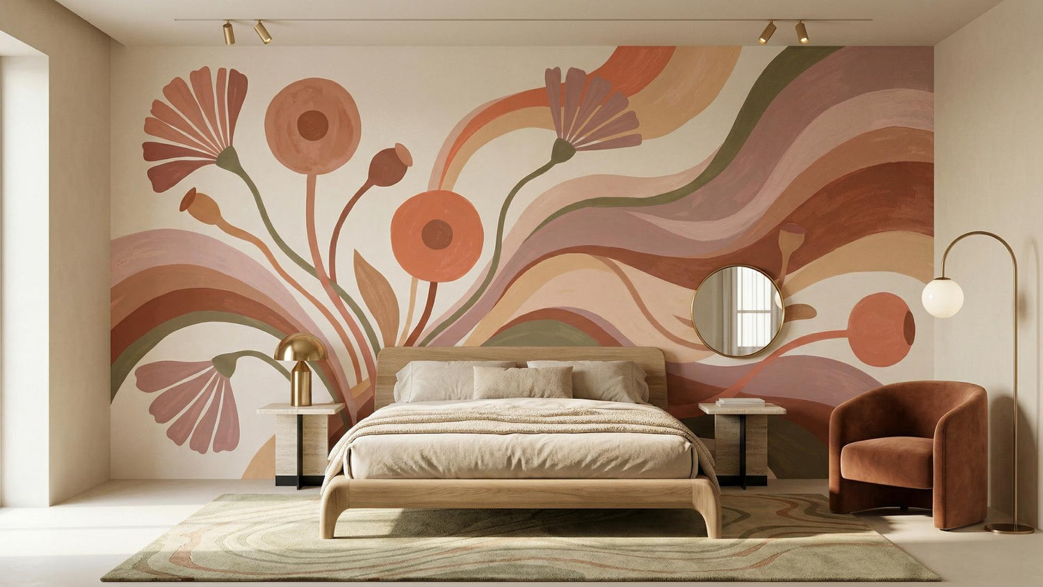 Abstract Warm wallpaper for Bedroom