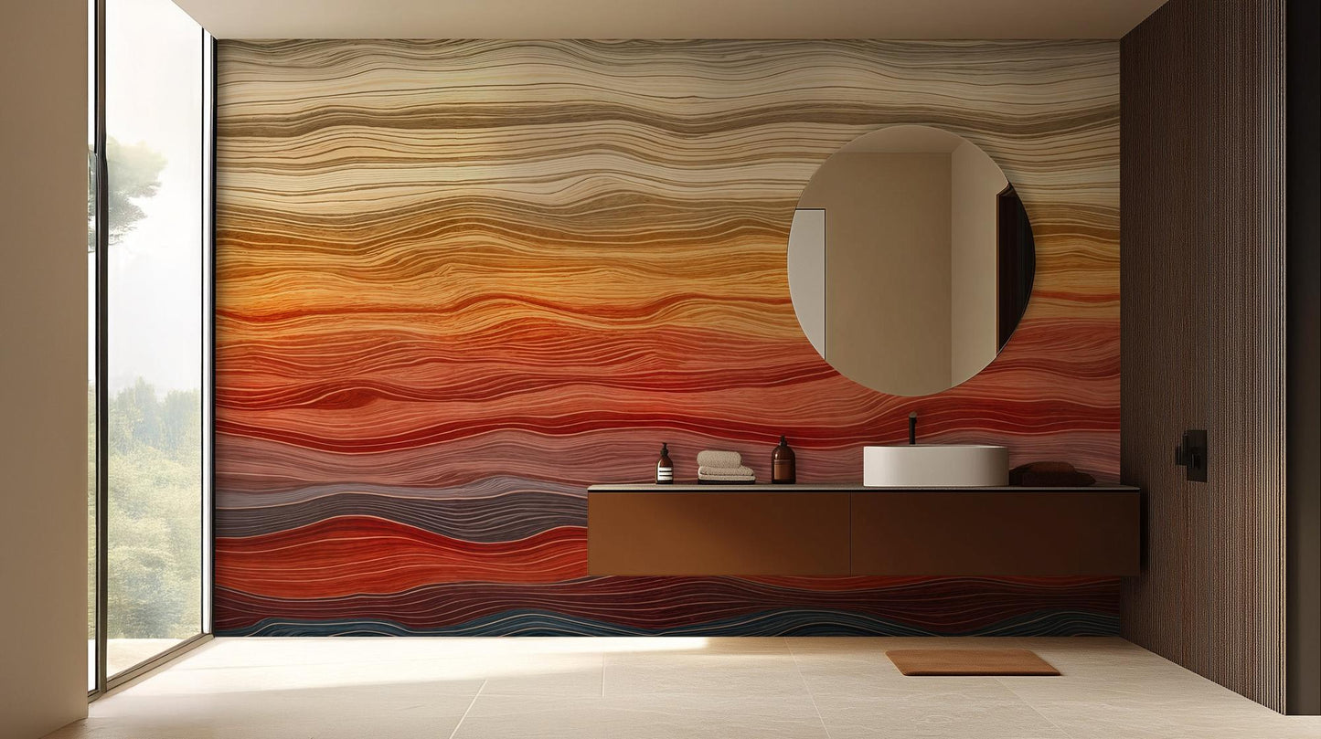 Contemporary Warm wallpaper for Bathroom