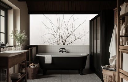 Contemporary White wallpaper for Bathroom