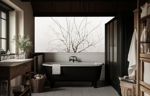 Contemporary White wallpaper for Bathroom