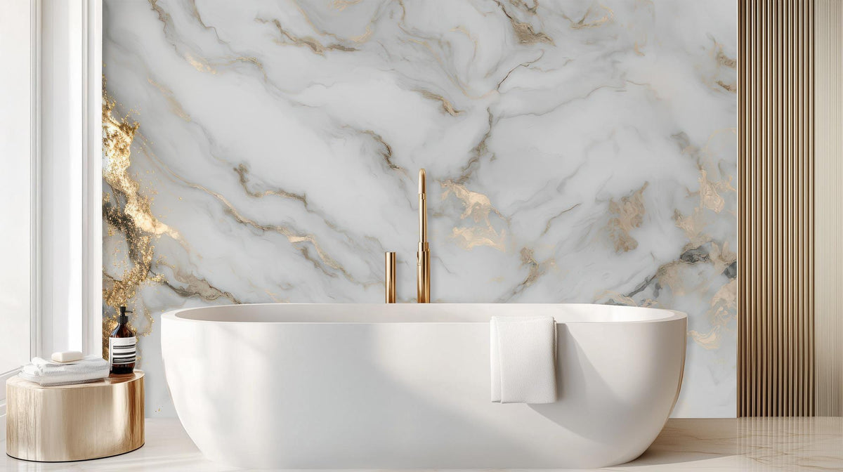 Contemporary White wallpaper for Bathroom