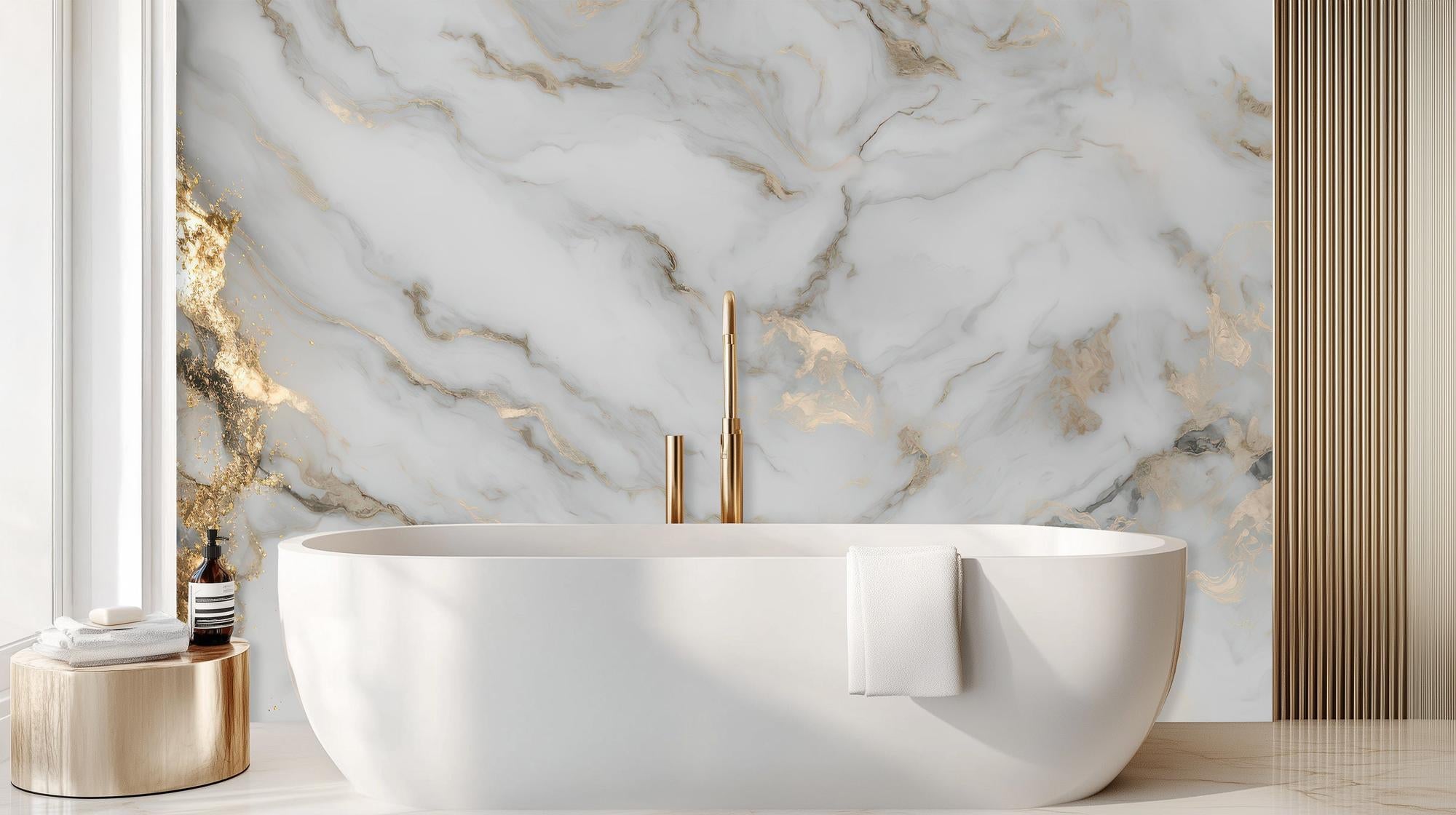 Contemporary White wallpaper for Bathroom