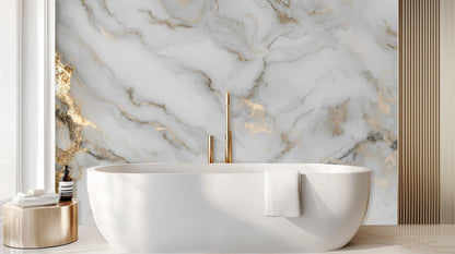 Contemporary White wallpaper for Bathroom