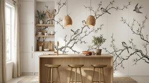 Contemporary White wallpaper for Kitchen