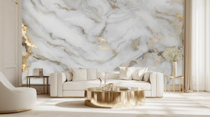 Contemporary White wallpaper for Living Room