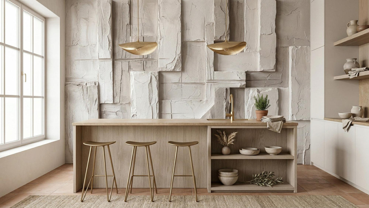 Modern White wallpaper for Kitchen