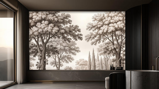 Modern White wallpaper for Living Room