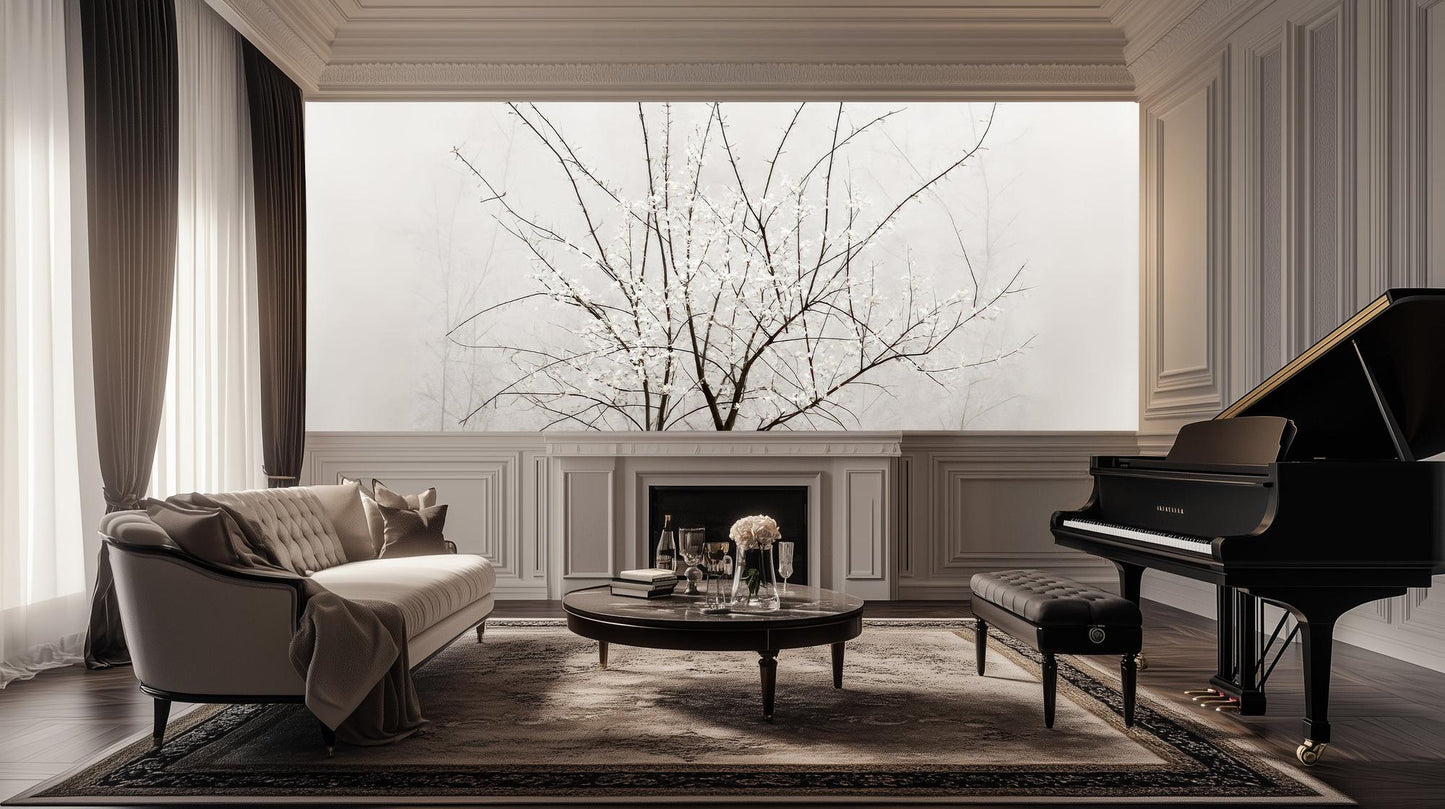 Modern White wallpaper for Living Room