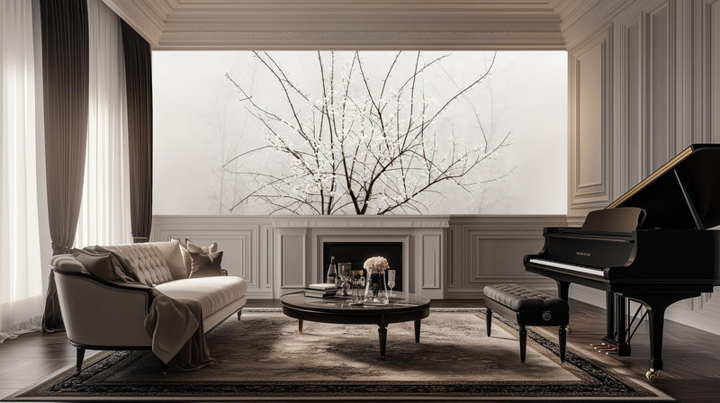 Modern White wallpaper for Living Room