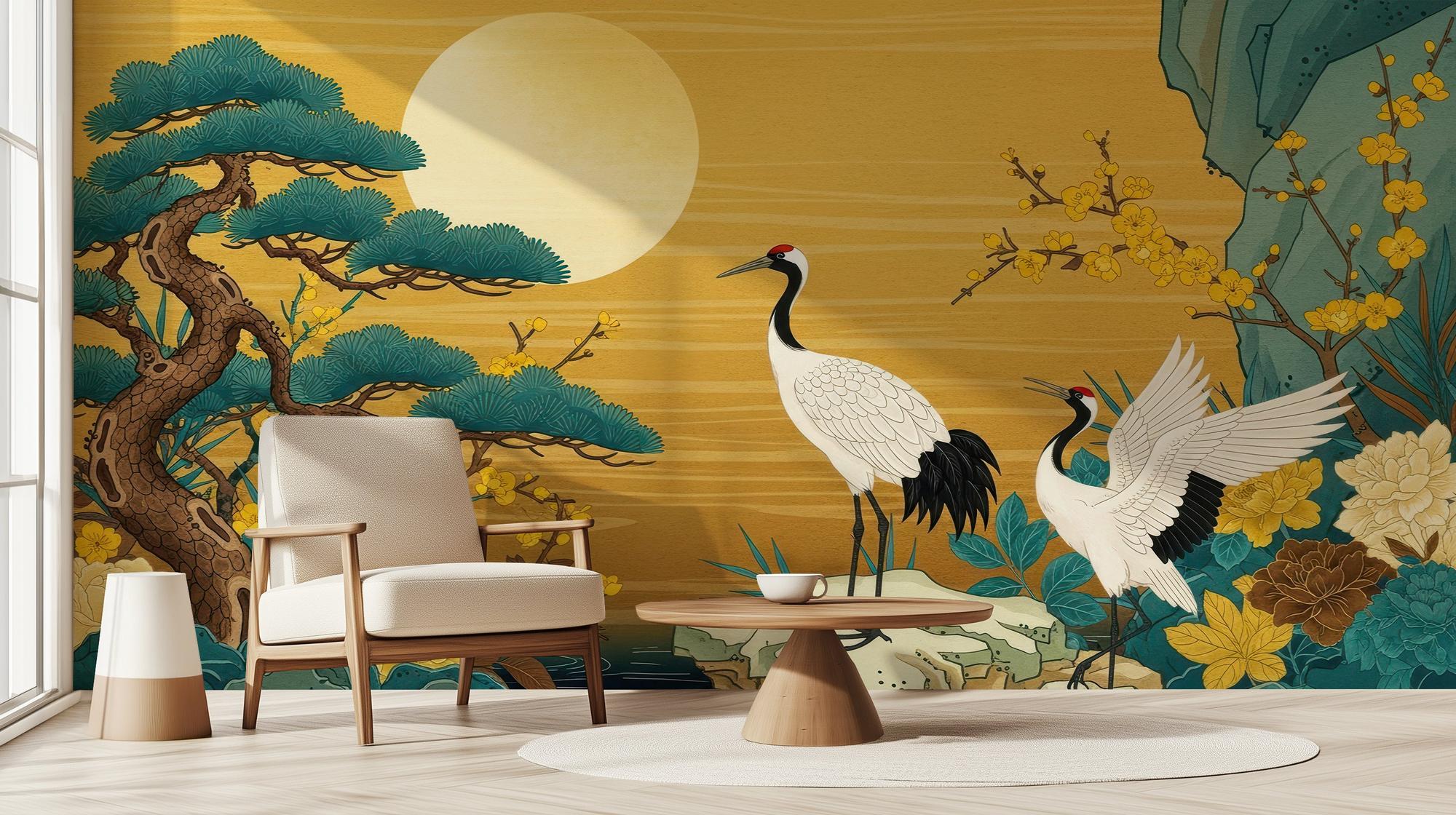 Yatak Odası için Art Deco Sarı duvar kağıdı