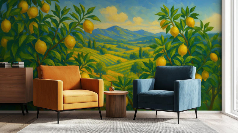Contemporary Yellow wallpaper for Dining Room