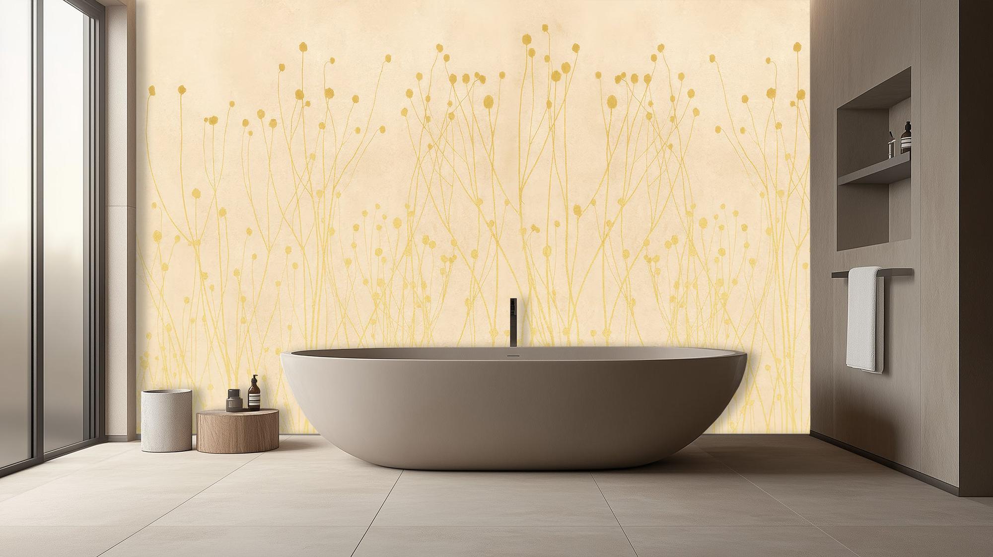 Banyo için Modern Sarı duvar kağıdı